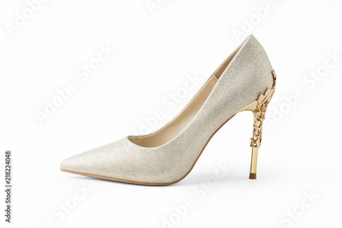 Luxury high heels isolated on white background with clipping path. For design or artwork.