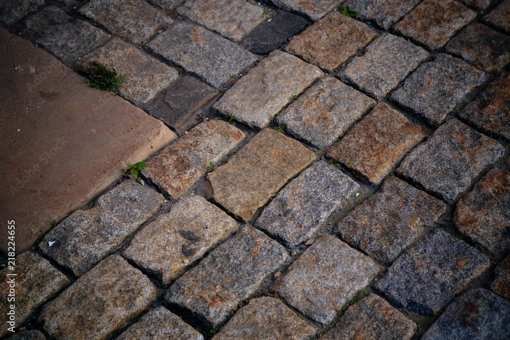 ancient cobblestone pavement ancient cobblestone pavement