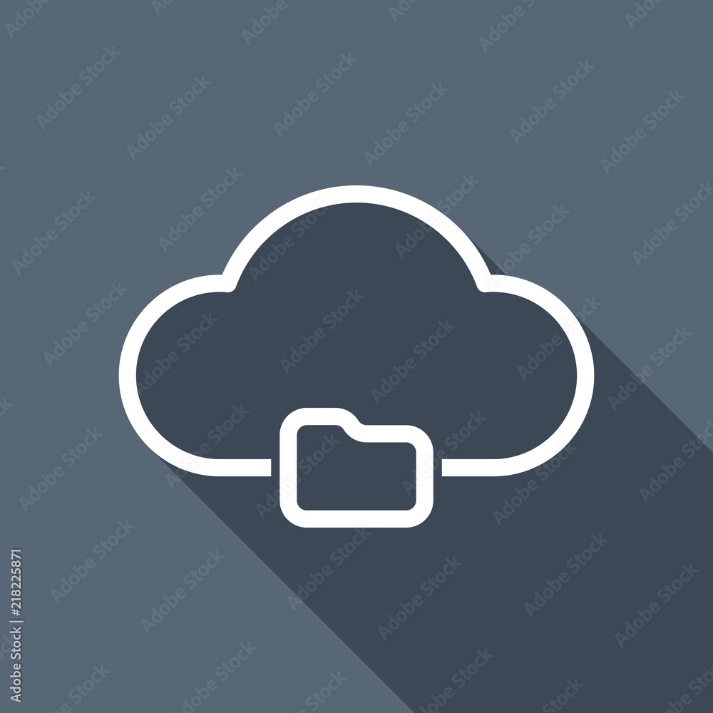 outline simple cloud and folder. linear symbol with thin outline outline simple cloud and folder. linear symbol with thin outline