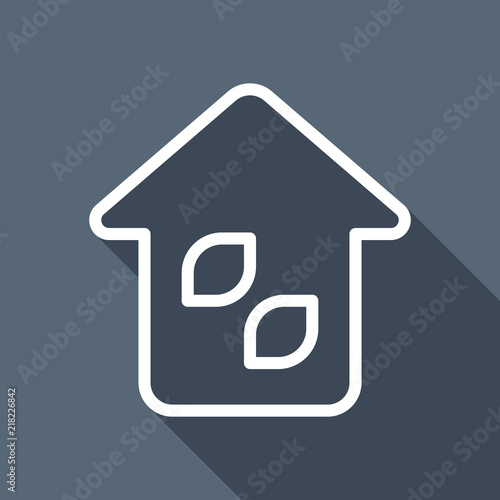 Simple house icon. Linear icon with thin outline. White flat ico