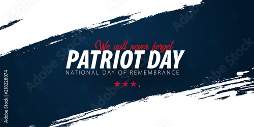 Patriot day promotion, advertising, poster, banner, template with American flag. American patriot day wallpaper. photo
