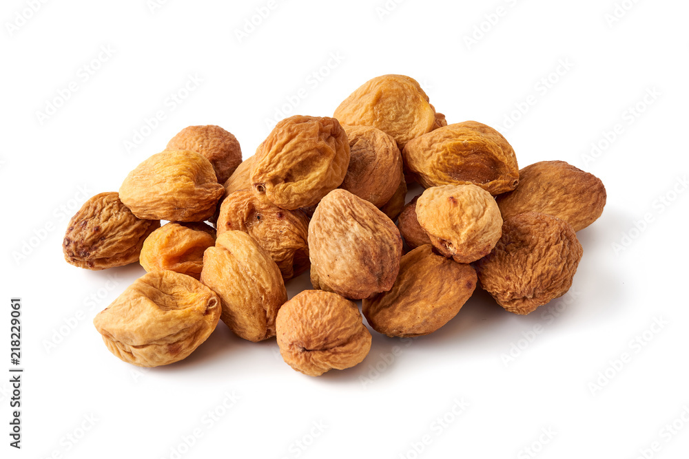 Sun dried apricots isolated on white background Sun dried apricots isolated on white background