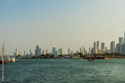 A typical view in the old town in Cartagena colombia © chris