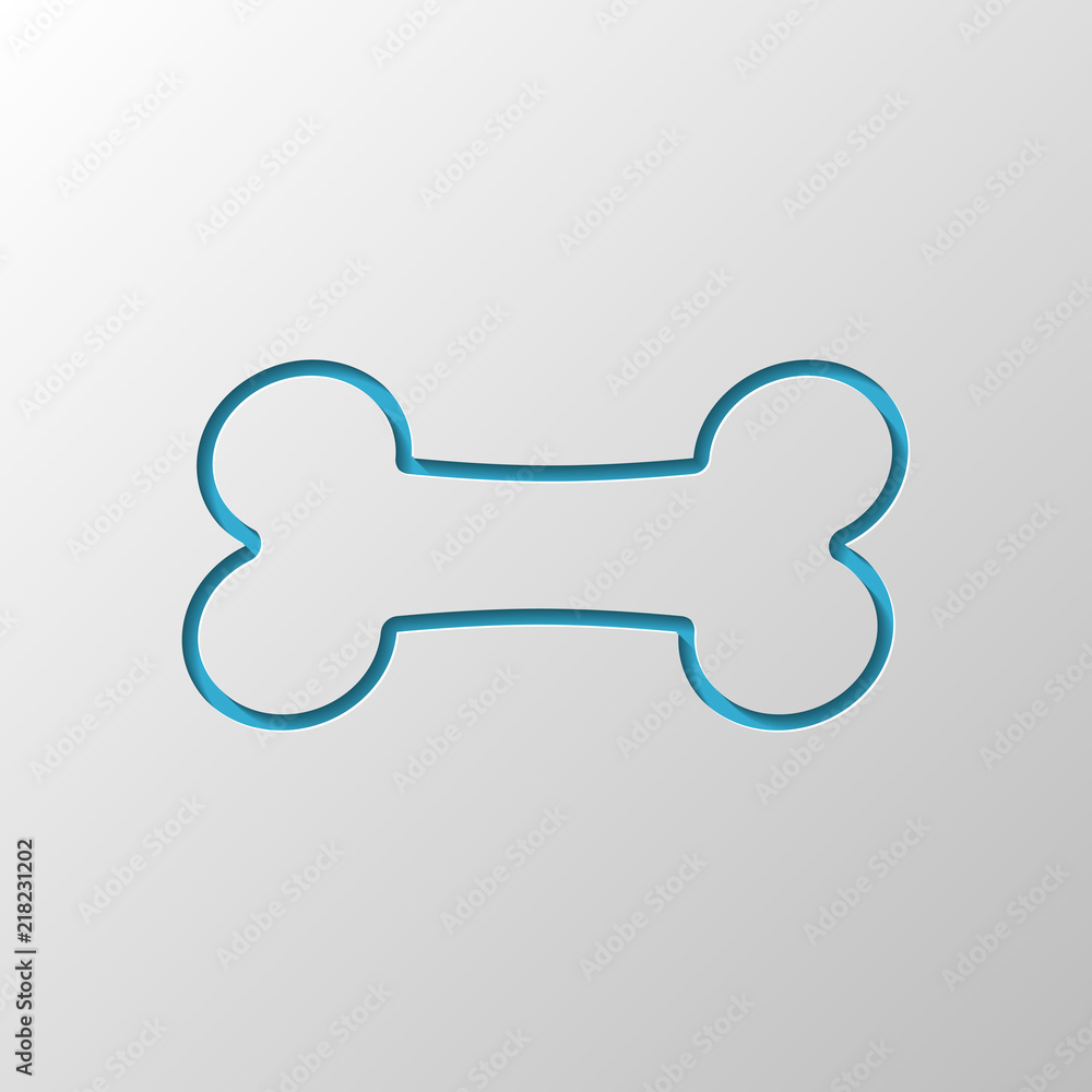 Dog bone icon. Paper design. Cutted symbol with shadow Dog bone icon. Paper design. Cutted symbol with shadow