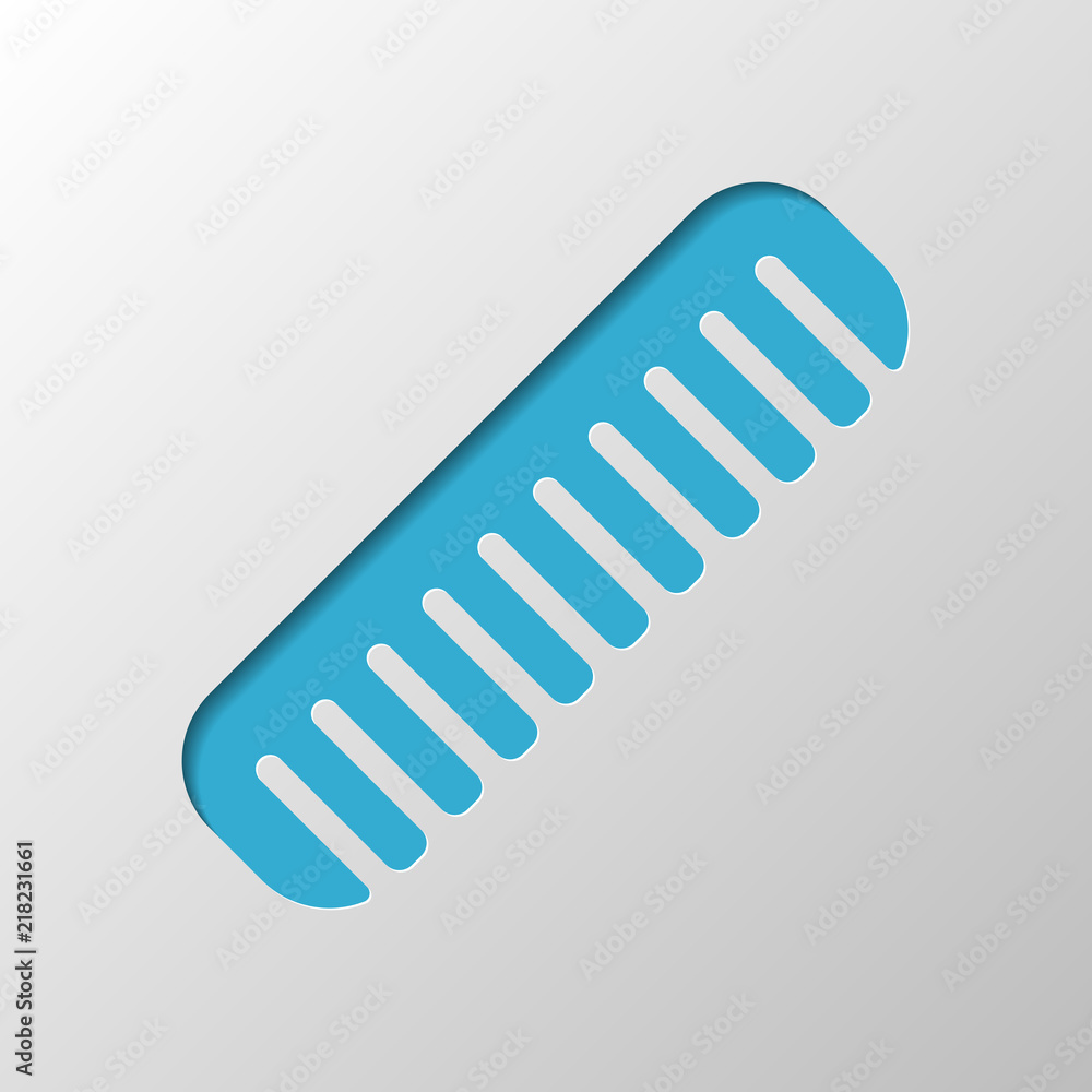comb, hairbrush. simple silhouette. Paper design. Cutted symbol comb, hairbrush. simple silhouette. Paper design. Cutted symbol