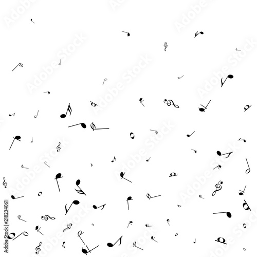 black music notes isolated on white background. Vector illustration