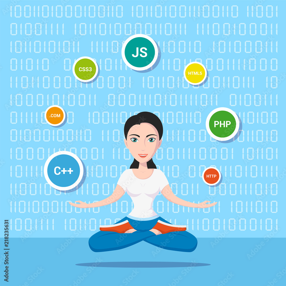 Programmer girl character Programmer girl character