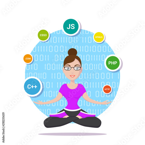 Programmer girl character