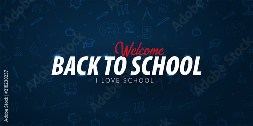 Back to School background. Education banner. Vector illustration.