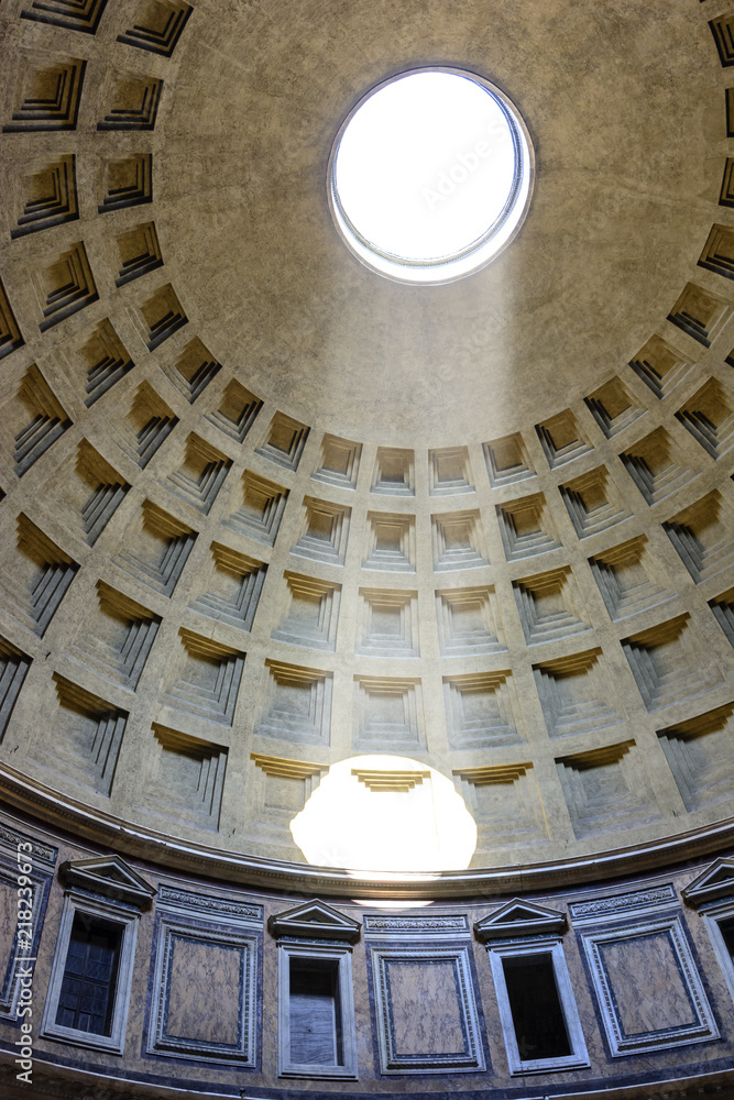 Pantheon in Rome with a Rays Light - Pantheon is one of the main travel attractions 