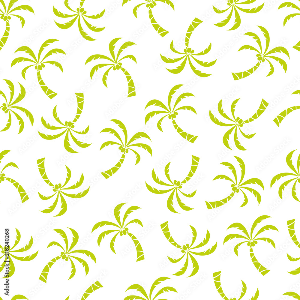 Abstract seamless pattern with palm trees