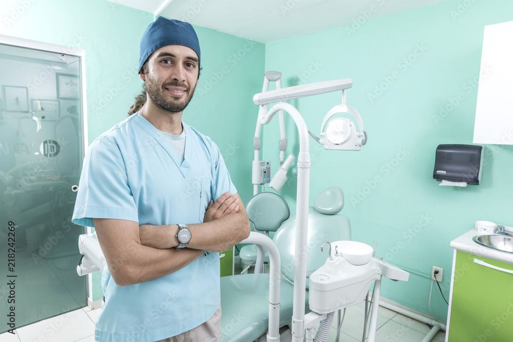 Obraz premium Dentist office lifestyle scene. Desaturated