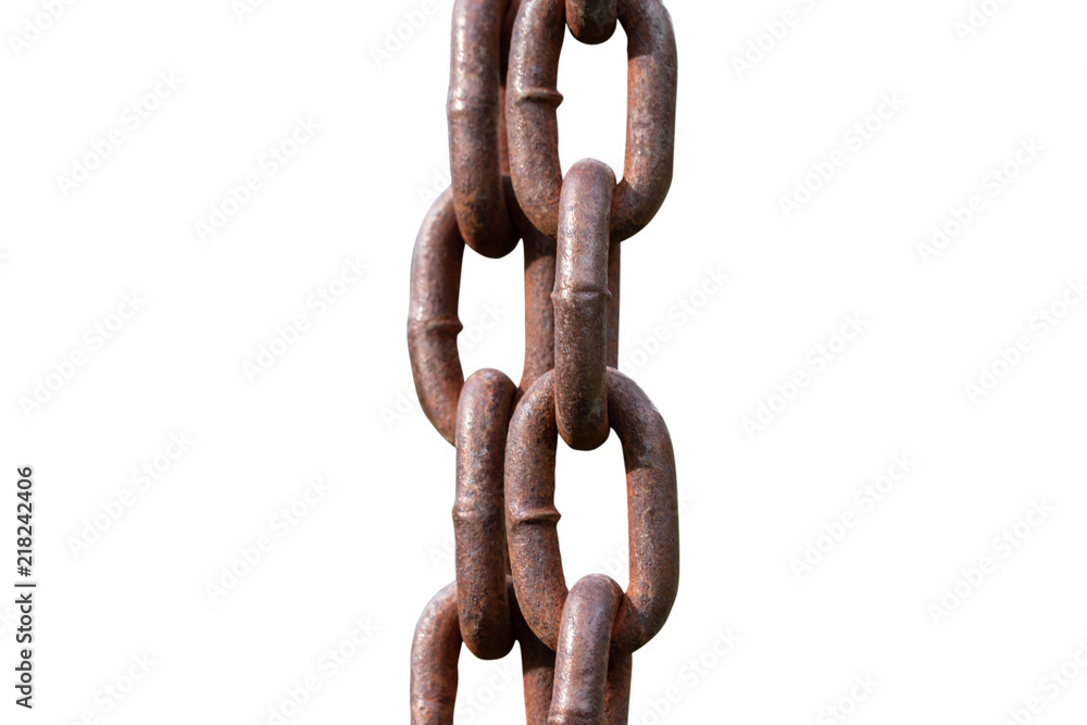 Old chain isolated on white background - clipping paths Old chain isolated on white background - clipping paths