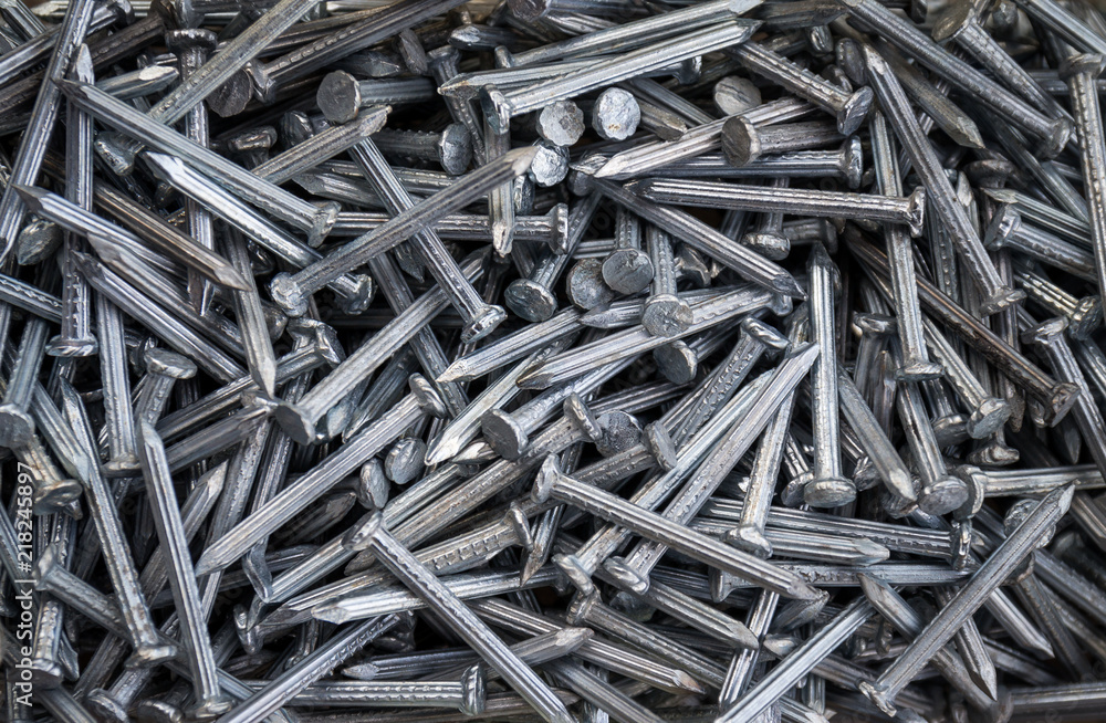 Close up of carpentry nails background Close up of carpentry nails background