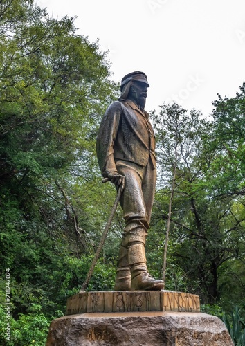 Statue of Sir David Livingstone at Victoria Falls in Zimbabwe