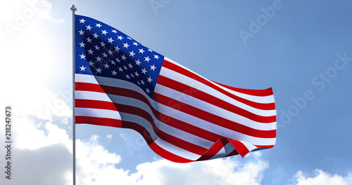 USA American Flag. 3D render