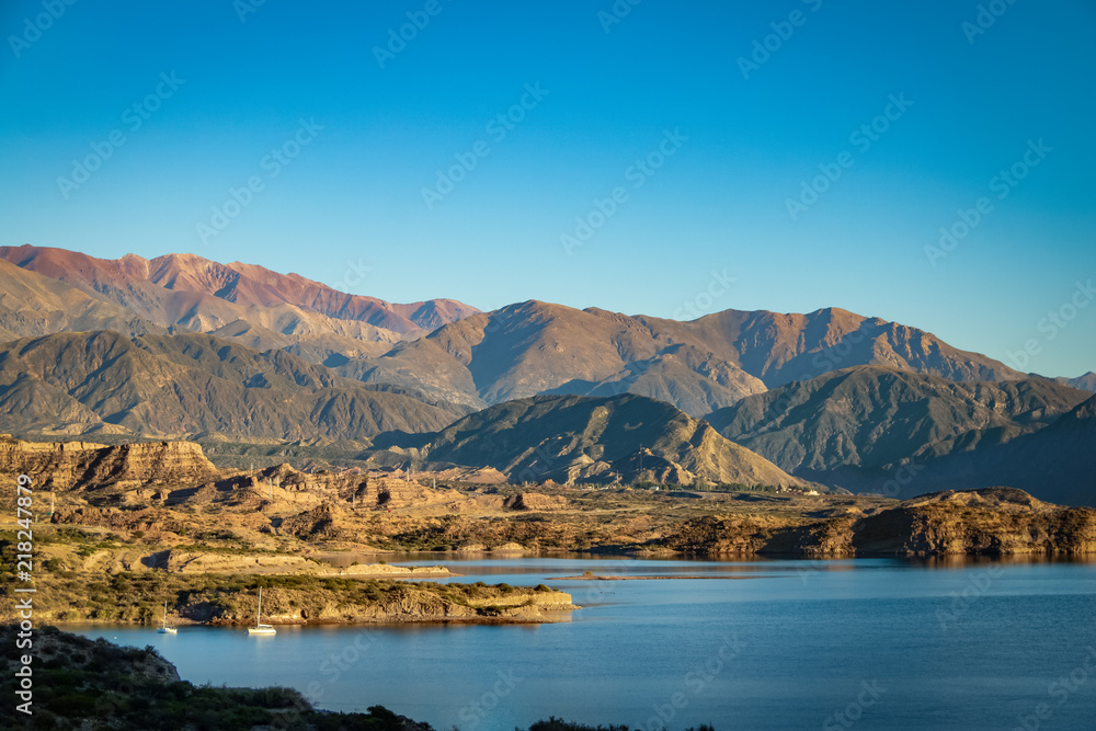 Embalse Potrerillos Dam near Cordillera de Los Andes - Mendoza Province, Argentina