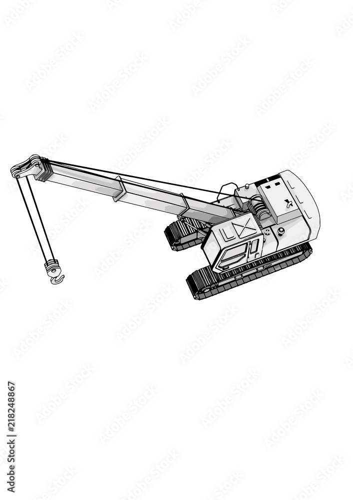 Obraz premium sketch of cargo crane vector