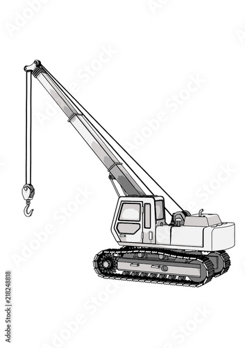 sketch of cargo crane vector
