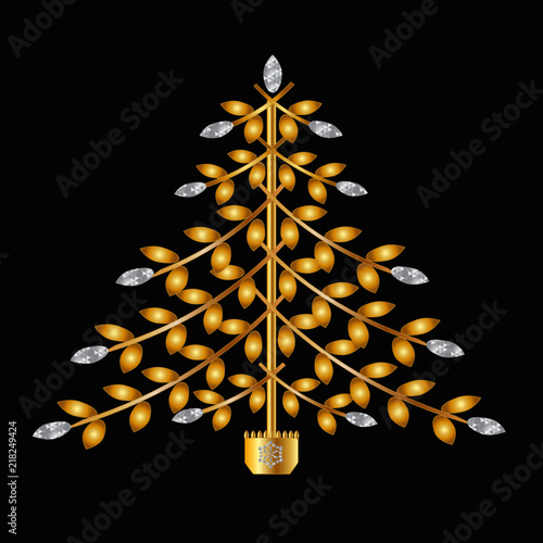 Gold and crystal Christmas tree