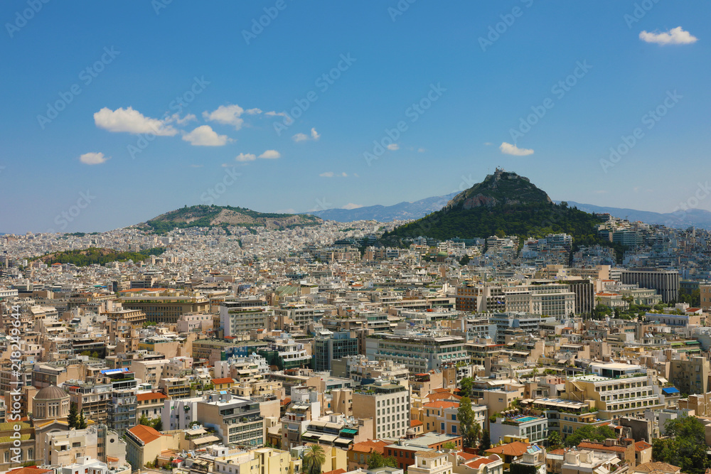 Panoramic view of Athens City in Greece