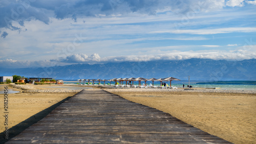 Fototapeta Naklejka Na Ścianę i Meble -  Famous Queens Beach in Nin near Zadar, Croatia