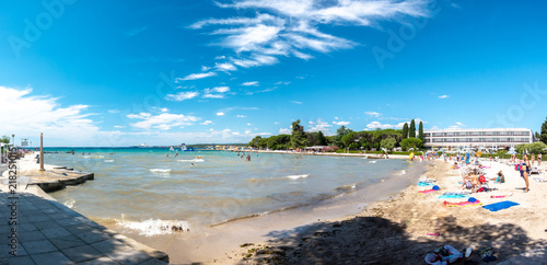 Fototapeta Naklejka Na Ścianę i Meble -  Luxury sand beach in Borik, Zadar Croatia