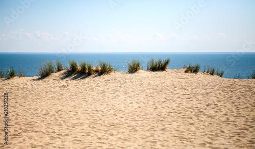Fototapeta Naklejka Na Ścianę i Meble -  Beautiful white sand dunes at the sea beach.