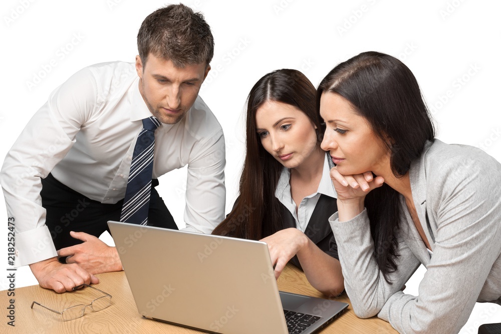 Portrait of Businesspeople Working with Laptop Portrait of Businesspeople Working with Laptop