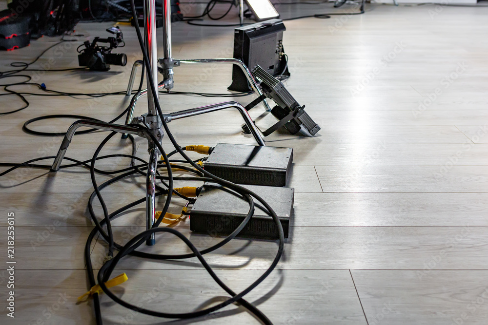 Behind the scenes of video production or video shooting Behind the scenes of video production or video shooting