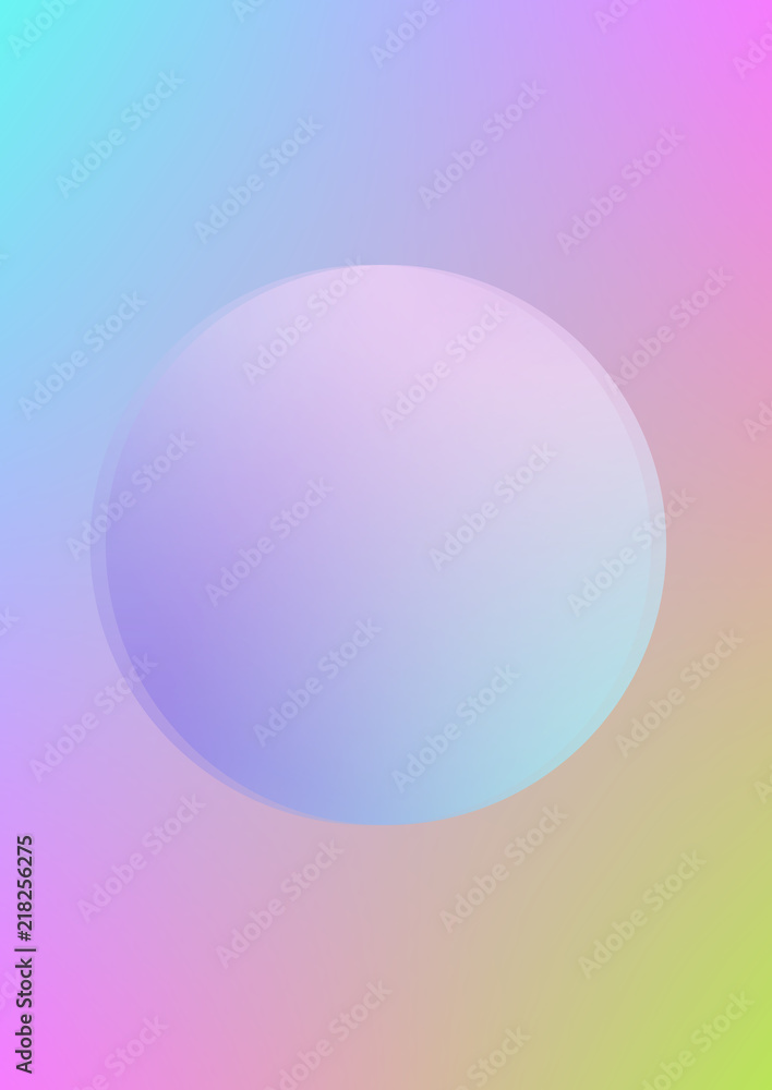 Holographic cover with radial fluid. Geometric shapes on gradient background. Modern hipster template for placard, presentation, banner, flyer, brochure. Minimal holographic cover in neon colors. Holographic cover with radial fluid. Geometric shapes on gradient background. Modern hipster template for placard, presentation, banner, flyer, brochure. Minimal holographic cover in neon colors.