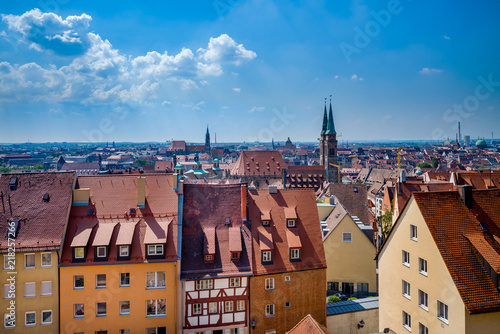 Overlook from the Nuremberg Castle to the Nuremberg old town.