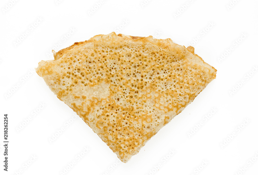 Fototapeta premium One pancake isolated on white background