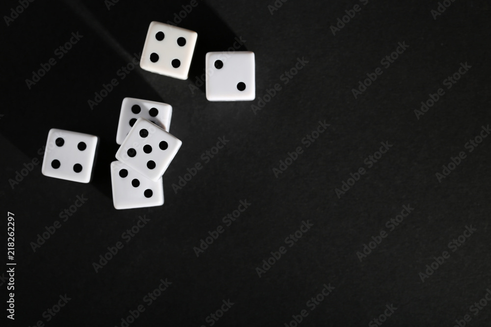 Dice on black background Dice on black background