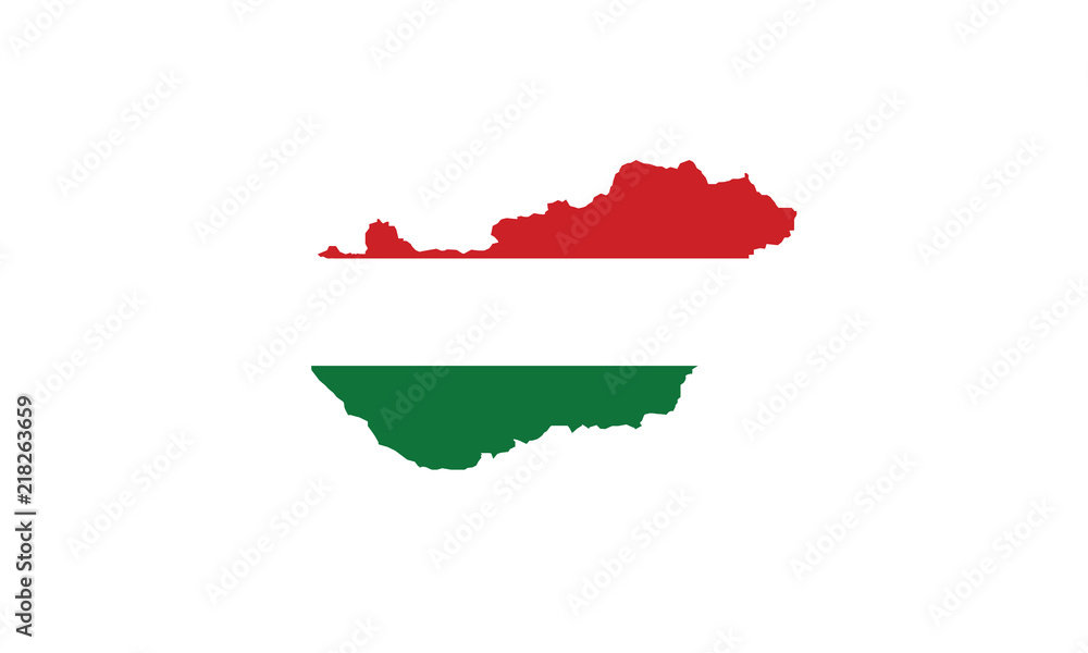Hungary outline map country shape state borders Stock Vector