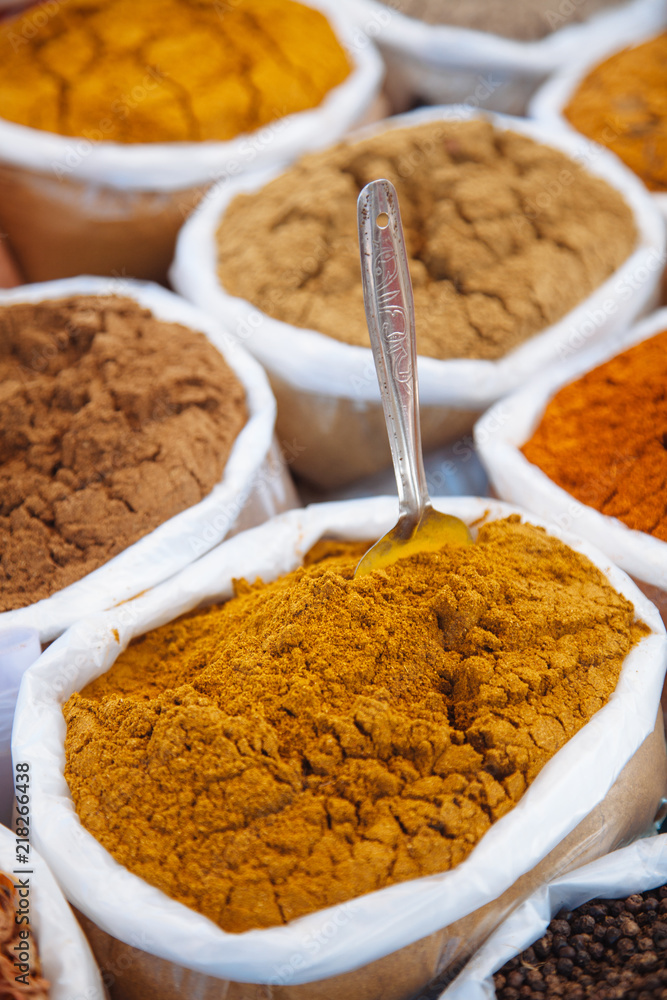 Exotic Spices on a market in India Exotic Spices on a market in India