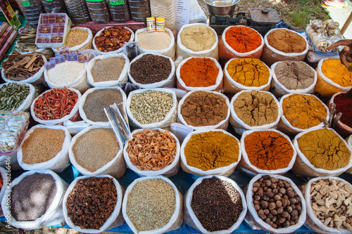 Exotic Spices on a market in India © Darko
