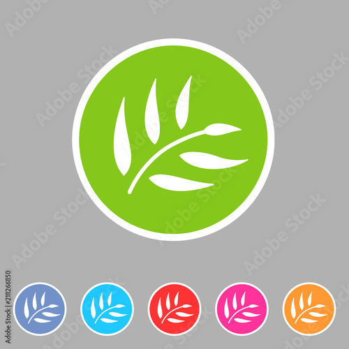 eucalyptus beauty osmetics oil icon flat web sign symbol logo label