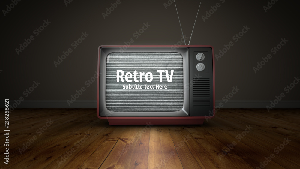 Retro TV Title Stock Template | Adobe Stock