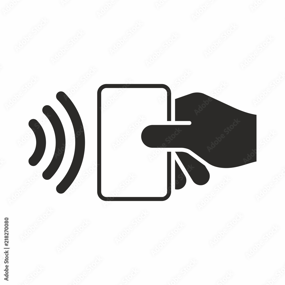 Contactless payment. Near-field communication (NFC). Vector icon. Contactless payment. Near-field communication (NFC). Vector icon.