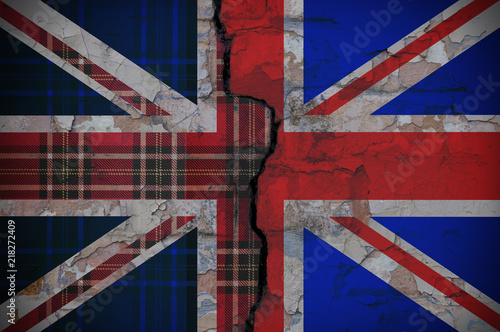 Flag of England with the texture of Scotland