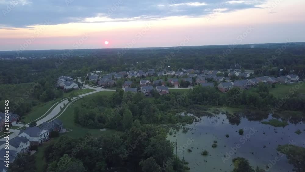 Drone shot of a residential area Drone shot of a residential area