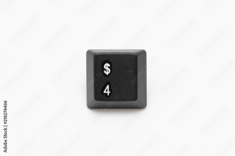 Single black keys of keyboard with different letters 4 Single black keys of keyboard with different letters 4
