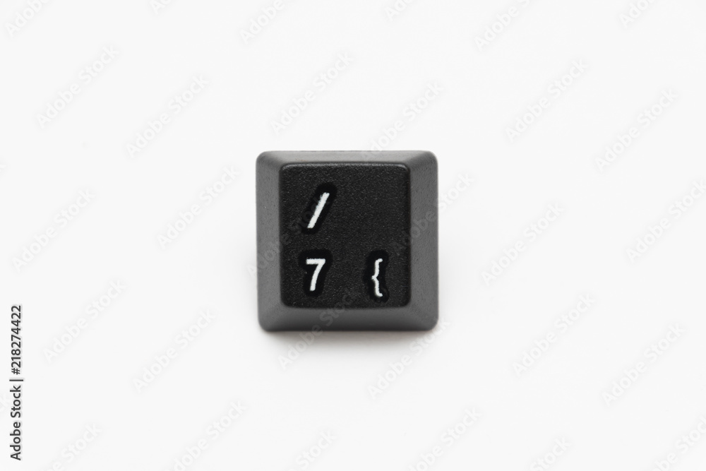 Single black keys of keyboard with different letters 7 Single black keys of keyboard with different letters 7