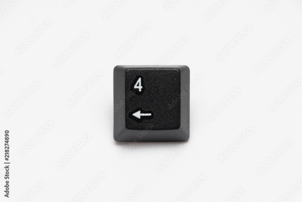 Single black keys of keyboard with different letters four Single black keys of keyboard with different letters four
