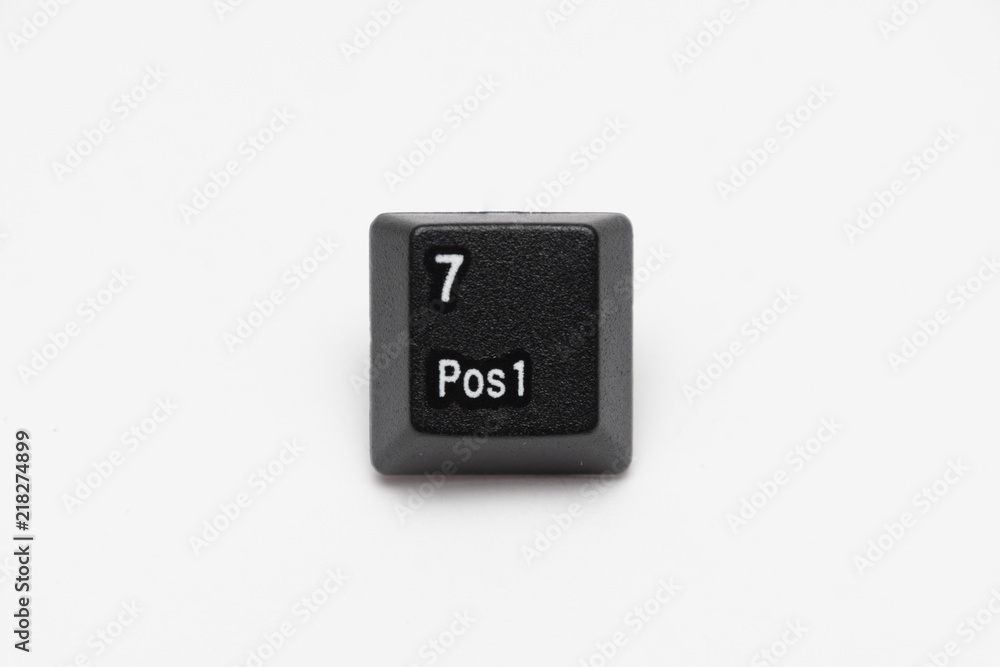 Single black keys of keyboard with different letters serven Single black keys of keyboard with different letters serven