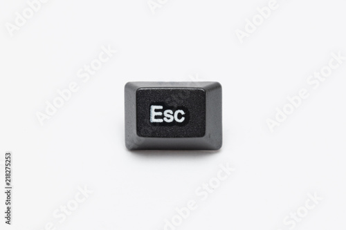 Foto Single black keys of keyboard with different letters escape