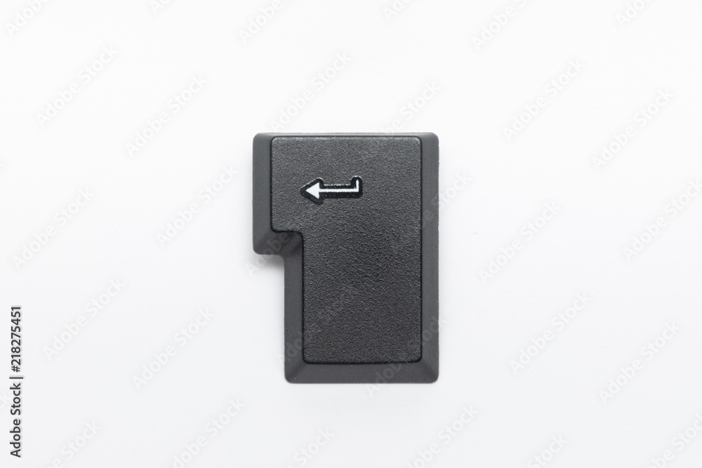 Single black keys of keyboard with different letters enter Single black keys of keyboard with different letters enter