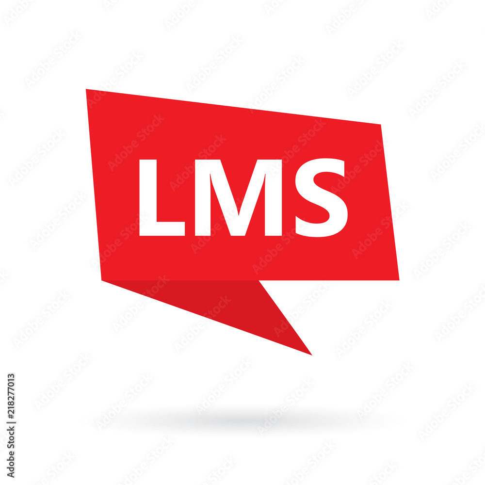 Fototapeta premium LMS (Learning Management System) word on speach bubble- vector illustration