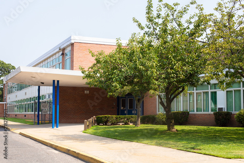 View of typical American school building exterior  photo